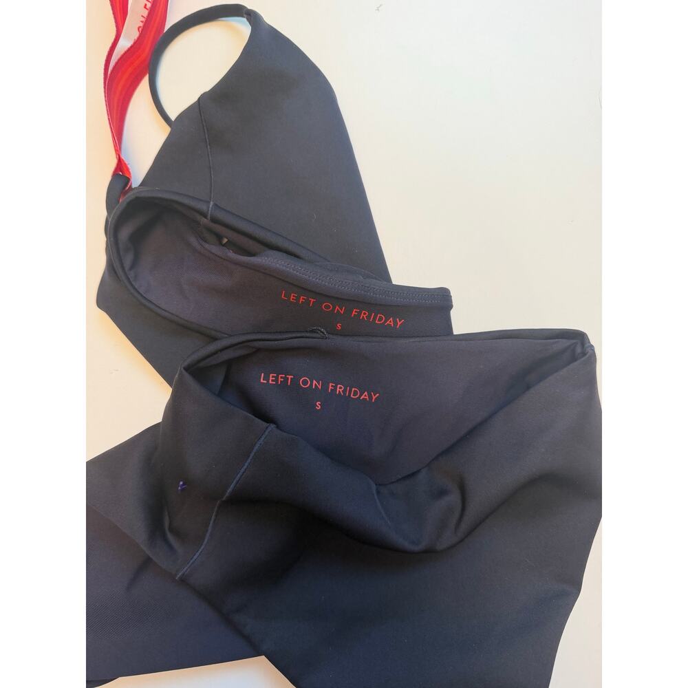 NWT Left On Friday Pool Days Set Bikini Top High Rise Bottom Black Size S Beach - Picture 8 of 8